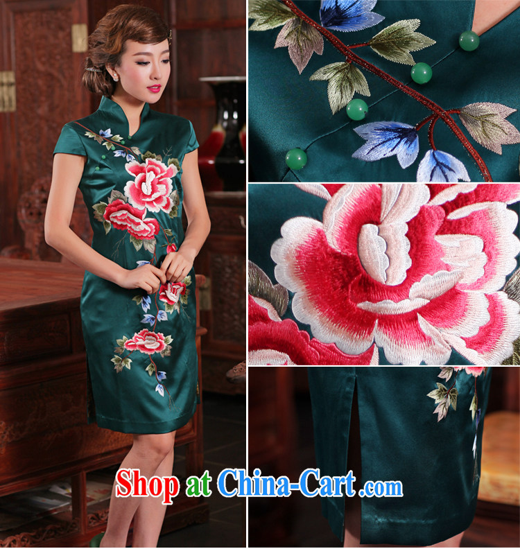 Birds love, deplored on the 2015 spring new traditional hand embroidered 100% heavy Silk Cheongsam QD 461 green XL pictures, price, brand platters! Elections are good character, the national distribution, so why buy now enjoy more preferential! Health