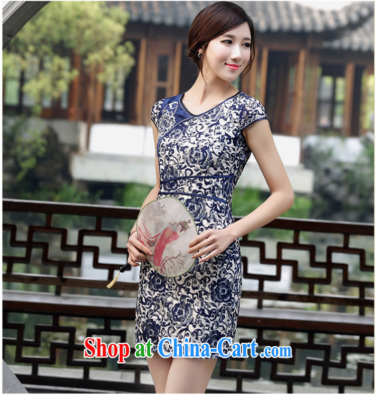 The CYD HO Kwun Tong' YUEN Ching summer new daily outfit summer 2015 Chinese improved blue cheongsam dress QD 4427 dark blue L pictures, price, brand platters! Elections are good character, the national distribution, so why buy now enjoy more preferential! Health