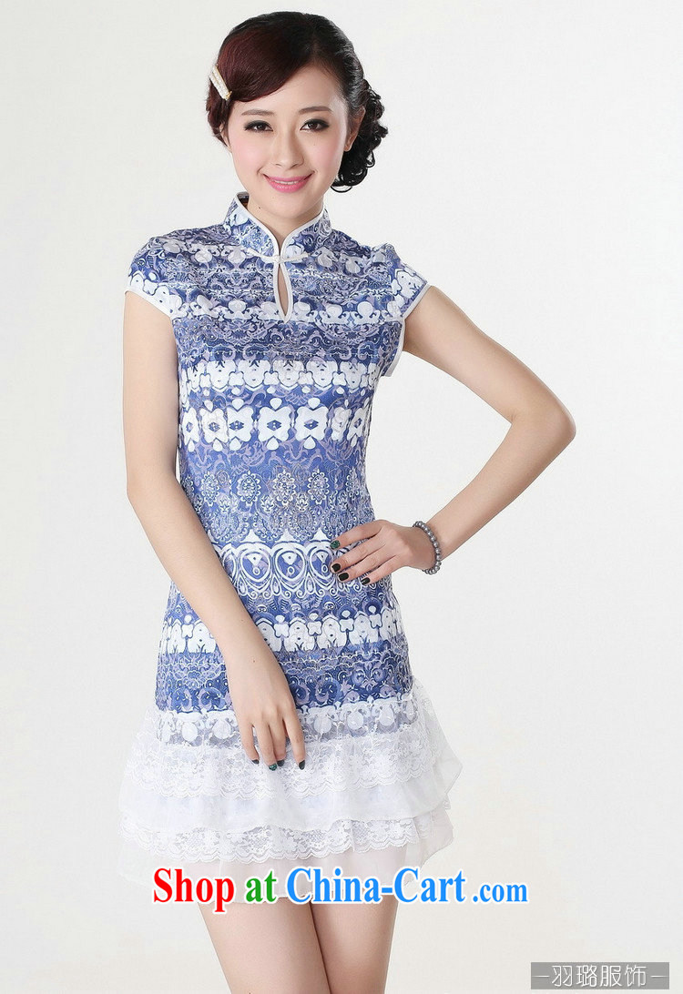 Jessup, new, improved lady, for manual for short sleeves cheongsam dress female Chinese qipao Chinese qipao TD 0216 #blue XXL pictures, price, brand platters! Elections are good character, the national distribution, so why buy now enjoy more preferential! Health