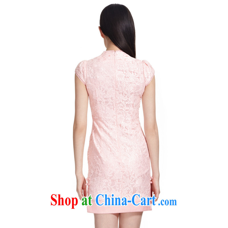 Wood is really a summer 2015 new female Chinese Embroidery and elegant dress sleeveless short cheongsam package mail 21,951 19 light pink XL, wood really has, on-line shopping