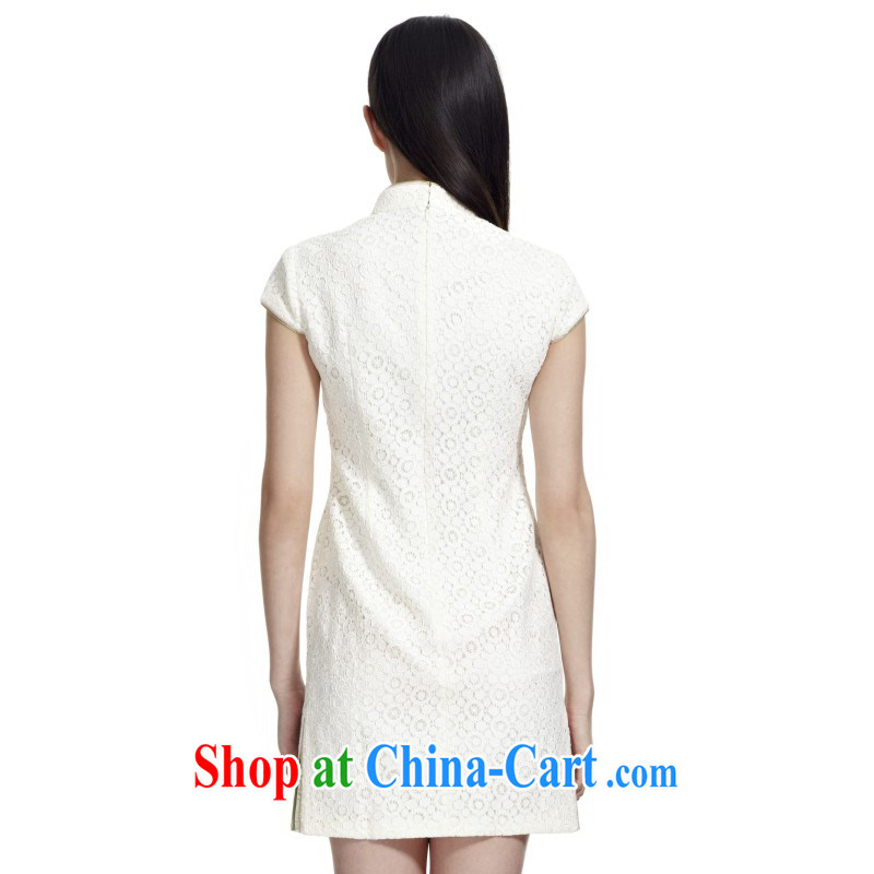 Wood is really the Chinese 2015 new Chinese lace improved cheongsam short beauty dresses female package mail 21,811 02 pure white XXL, wood really was, online shopping