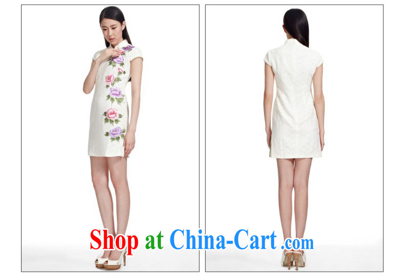 Wood is really the Chinese 2015 new Chinese lace improved cheongsam short beauty dresses female package mail 21,811 02 pure white XXL pictures, price, brand platters! Elections are good character, the national distribution, so why buy now enjoy more preferential! Health