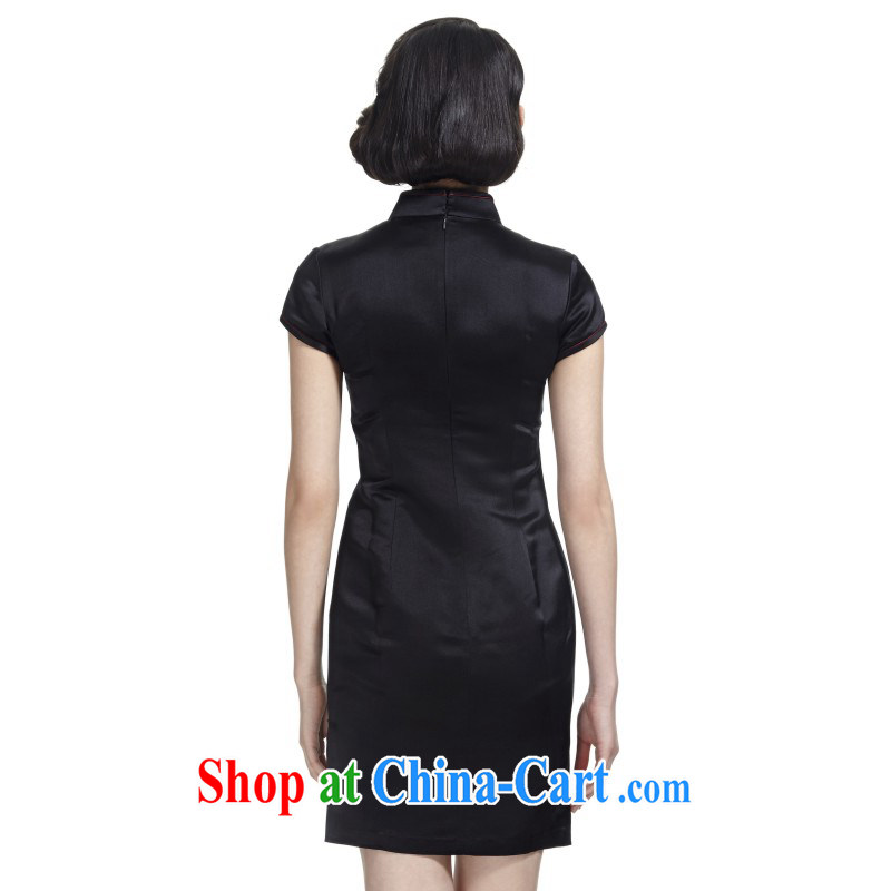 Wood is really the Chinese Spring 2015 the New Silk Dresses beauty Chinese improved cheongsam dress dresses 01 22,110 black XXL (B), wood really has, online shopping