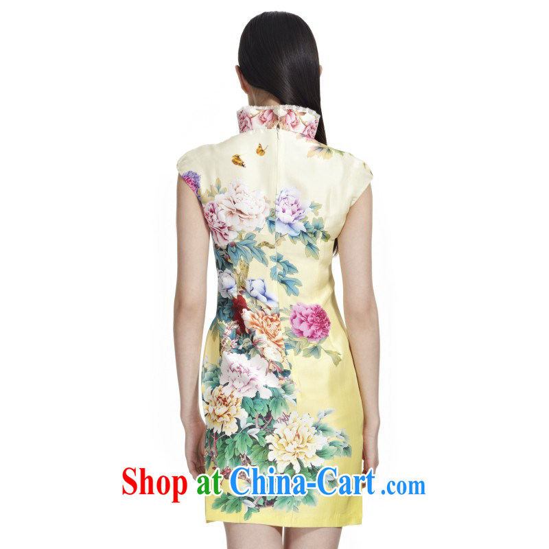 Wood is really the MOZEN summer 2015 China wind, for cultivating silk short cheongsam girls package mail 00,960 13 yellow XL, wood really has, shopping on the Internet