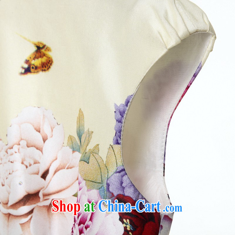 Wood is really the MOZEN summer 2015 China wind, for cultivating silk short cheongsam girls package mail 00,960 13 yellow XL, wood really has, shopping on the Internet