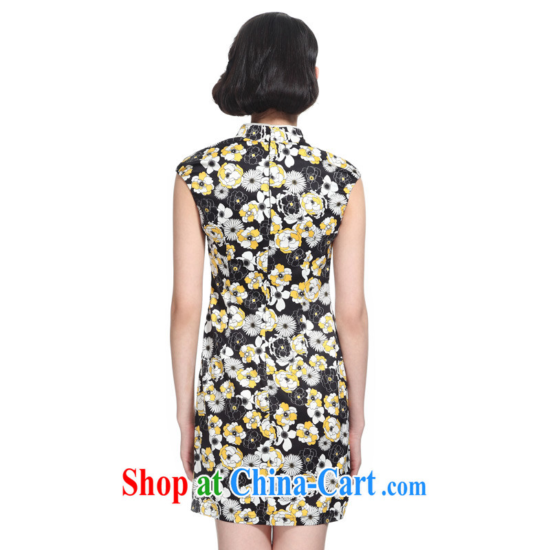 Wood is really the 2015 new stamp duty beauty dresses summer Chinese improved cheongsam 32,429 13 light yellow XXL, wood really has, shopping on the Internet