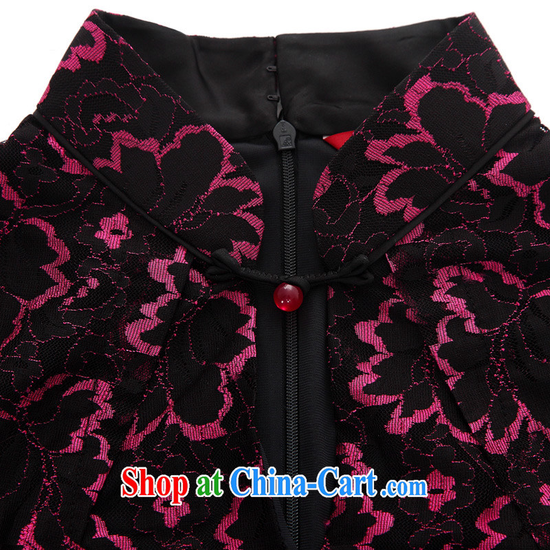 Wood is really the 2015 spring and summer new stylish beauty lace short cheongsam Chinese dresses girl 42,770 01 black L, wood really has, shopping on the Internet