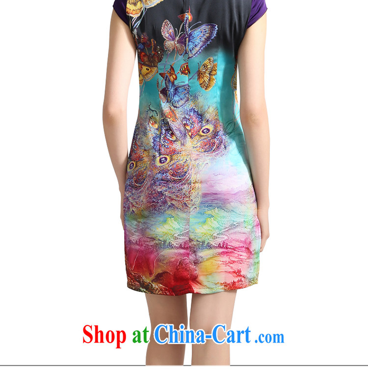 Summer clearance summer clearance snow cuff women 2014 spring and summer, stamp duty is silk cheongsam dress sauna silk female silk Silk Dresses purple XXL pictures, price, brand platters! Elections are good character, the national distribution, so why buy now enjoy more preferential! Health