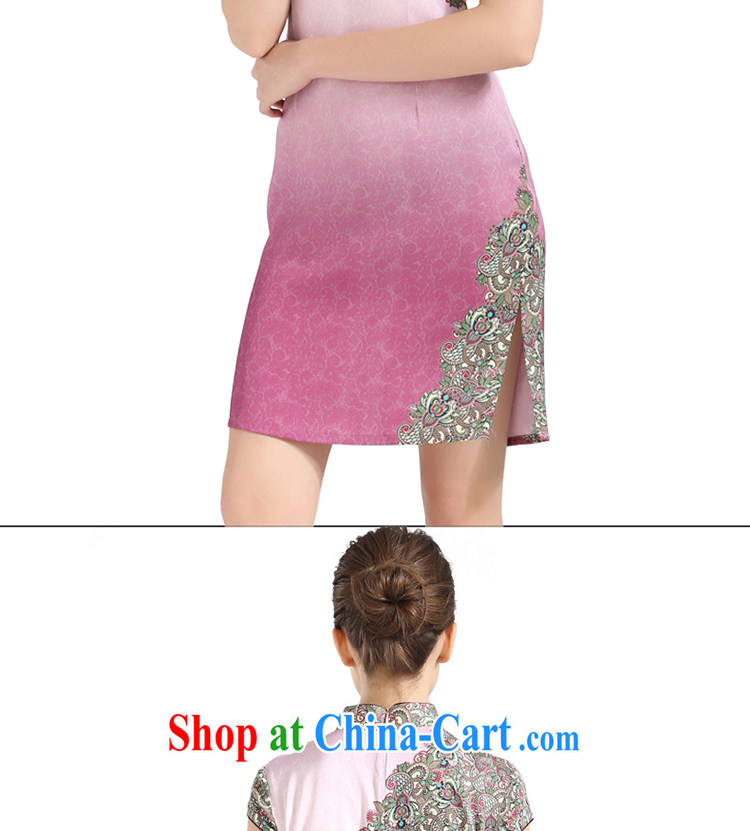 HANG SENG Yuen Cheung-spring and summer new stamp Silk Cheongsam sauna silk Womens silk silk Jurchen Silk Dresses pink XXL pictures, price, brand platters! Elections are good character, the national distribution, so why buy now enjoy more preferential! Health