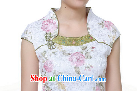 Jessup, new, improved small, stamp duty for short sleeves cheongsam dress girl Chinese Chinese clothing qipao TD 0106 #white pink flower XXL pictures, price, brand platters! Elections are good character, the national distribution, so why buy now enjoy more preferential! Health