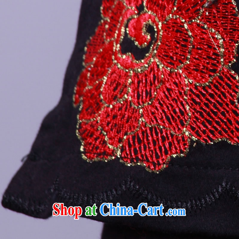 The CYD HO Kwun Tong' midnight fireworks and stylish Chinese T-shirt/noble temperament and Ms. Tang/Chinese Embroidery, sleeveless/G 20,312 black cuff XXXL, Su-koon Tang, and shopping on the Internet