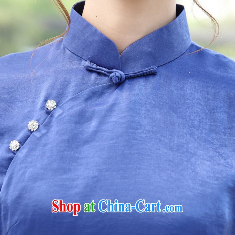 The CYD HO Kwun Tong' clear color, Chinese T-shirt summer 2015 antique Chinese beauty T-shirt G 13,518 blue XXL, Sau looked Tang, shopping on the Internet