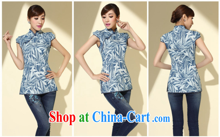 The CYD HO Kwun Tong' between bamboo and Ms. Tang beauty with stamp T-shirt cotton Ma antique Chinese Korea short-sleeved T-shirt TD 4108 blue XL pictures, price, brand platters! Elections are good character, the national distribution, so why buy now enjoy more preferential! Health