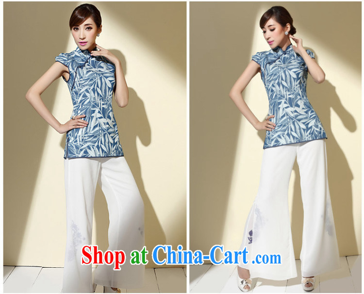 The CYD HO Kwun Tong' between bamboo and Ms. Tang beauty with stamp T-shirt cotton Ma antique Chinese Korea short-sleeved T-shirt TD 4108 blue XL pictures, price, brand platters! Elections are good character, the national distribution, so why buy now enjoy more preferential! Health