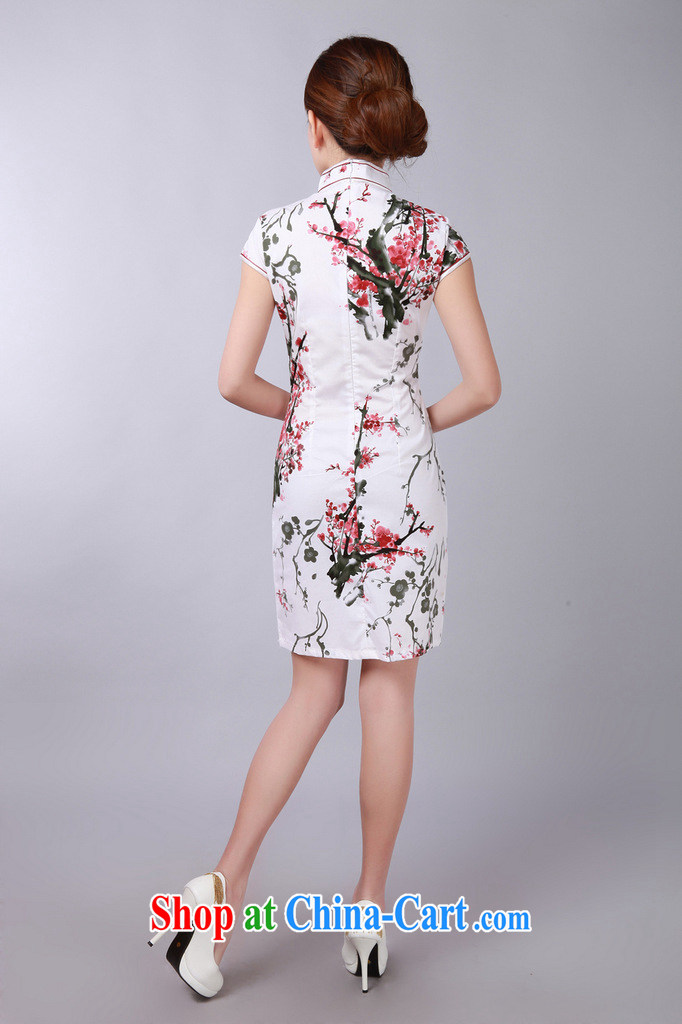 Jessup, new retro improved manual for short-sleeve and collar cheongsam dress Chinese cheongsam qipao cotton TD #0174 white saffron XXL pictures, price, brand platters! Elections are good character, the national distribution, so why buy now enjoy more preferential! Health