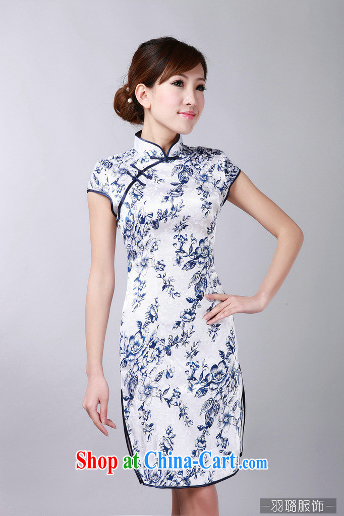 Jessup, new improved retro elegant stamp duty, for manually snap cheongsam dress Chinese qipao cotton robes TD 0175 #Blue on white flower XXL pictures, price, brand platters! Elections are good character, the national distribution, so why buy now enjoy more preferential! Health