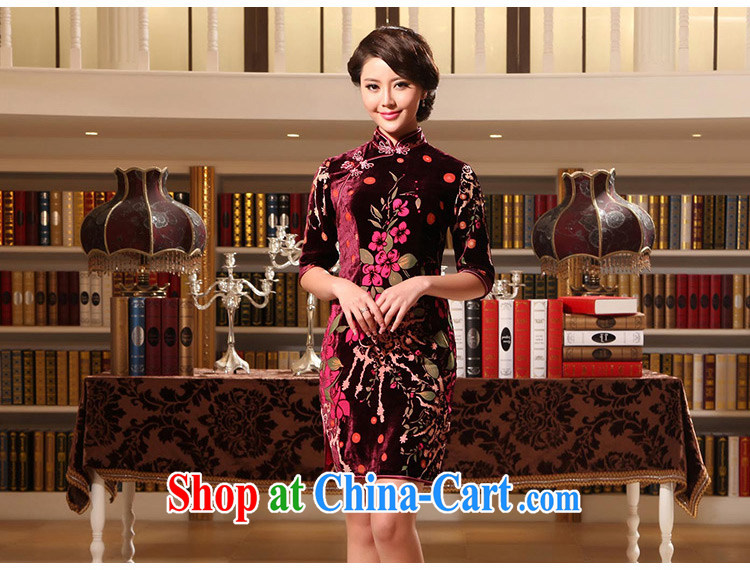 The CYD HO Kwun Tong' flower Aviation of the classic cuff Silk Cheongsam dress summer 2014 new flocking stamp Silk Cheongsam dress G of 911,391 red XXXL pictures, price, brand platters! Elections are good character, the national distribution, so why buy now enjoy more preferential! Health