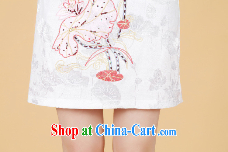 Nigeria, the 2014 New, In Summer, long, for China, short-sleeved hand-painted cheongsam Chinese show clothing - 1 white M pictures, price, brand platters! Elections are good character, the national distribution, so why buy now enjoy more preferential! Health
