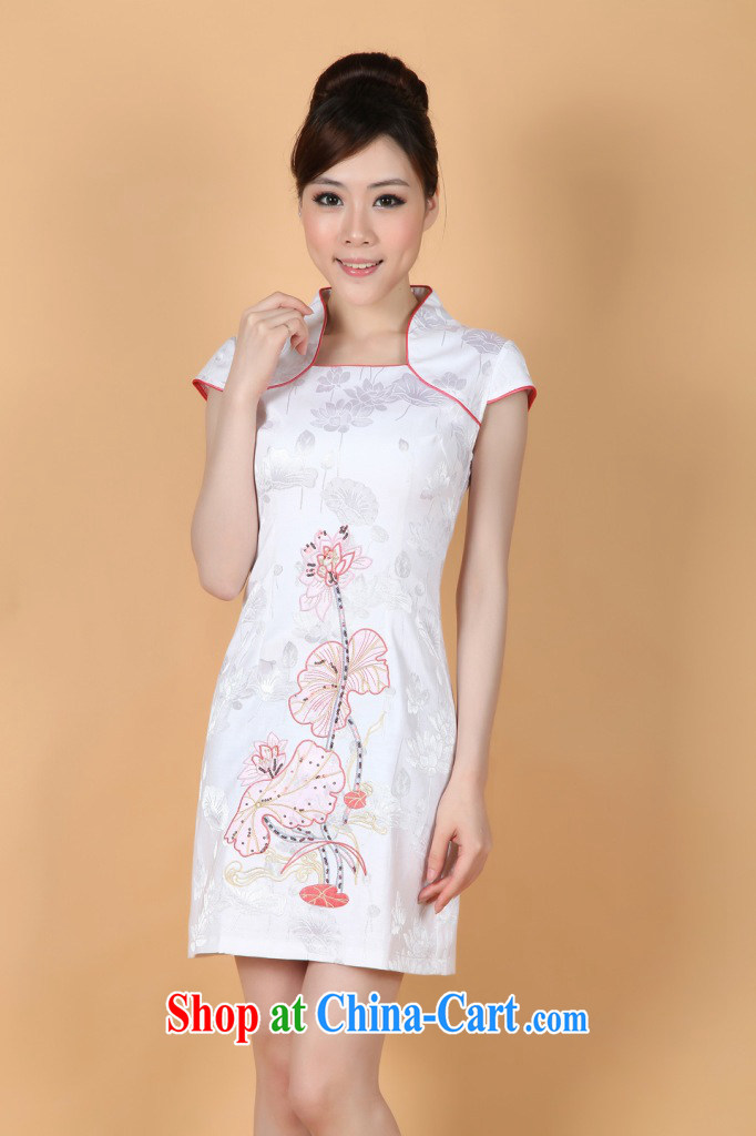 Nigeria, the 2014 New, In Summer, long, for China, short-sleeved hand-painted cheongsam Chinese show clothing - 1 white M pictures, price, brand platters! Elections are good character, the national distribution, so why buy now enjoy more preferential! Health