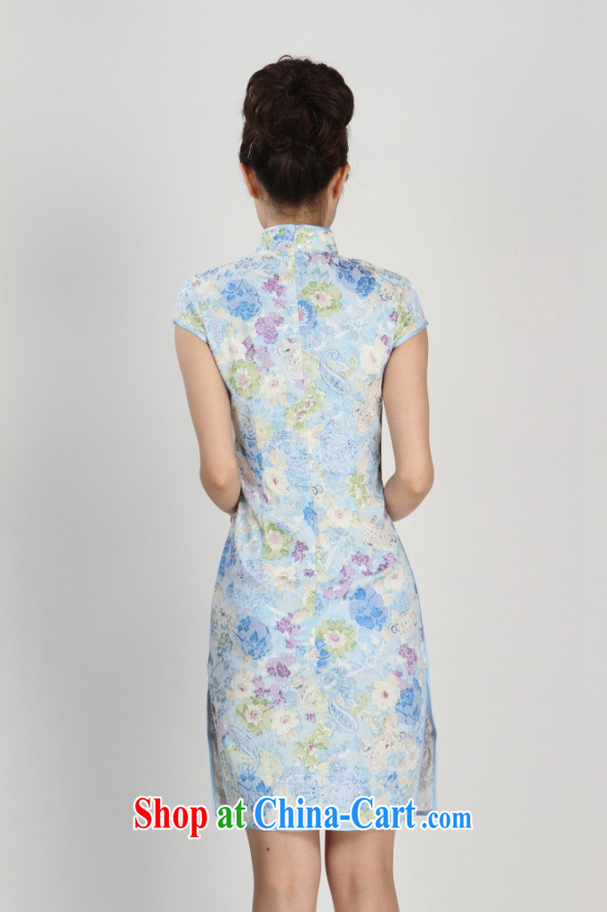 Nigeria, the 2014 spring and summer for China wind improved short-sleeve, long cheongsam Chinese show clothing - 1 blue S pictures, price, brand platters! Elections are good character, the national distribution, so why buy now enjoy more preferential! Health