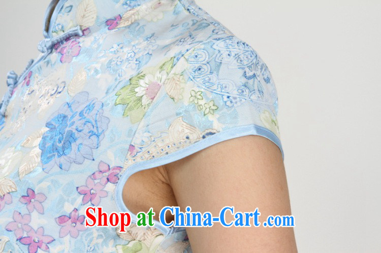 Floor is still building female new summer, for China wind improved short-sleeve, long cheongsam Chinese female show clothing - 1 blue S pictures, price, brand platters! Elections are good character, the national distribution, so why buy now enjoy more preferential! Health