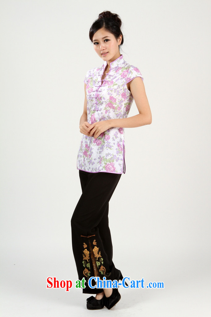 Floor is floor female loading to payment new summer, short-sleeved, in hand painted Chinese wind improved cheongsam Chinese female - 1 purple 2 XL pictures, price, brand platters! Elections are good character, the national distribution, so why buy now enjoy more preferential! Health