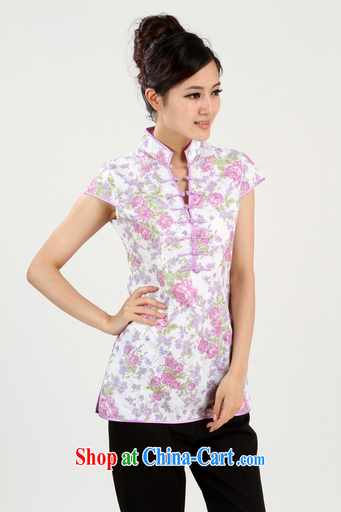 Floor is floor female loading to payment new summer, short-sleeved, in hand painted Chinese wind improved cheongsam Chinese female - 1 purple 2 XL pictures, price, brand platters! Elections are good character, the national distribution, so why buy now enjoy more preferential! Health