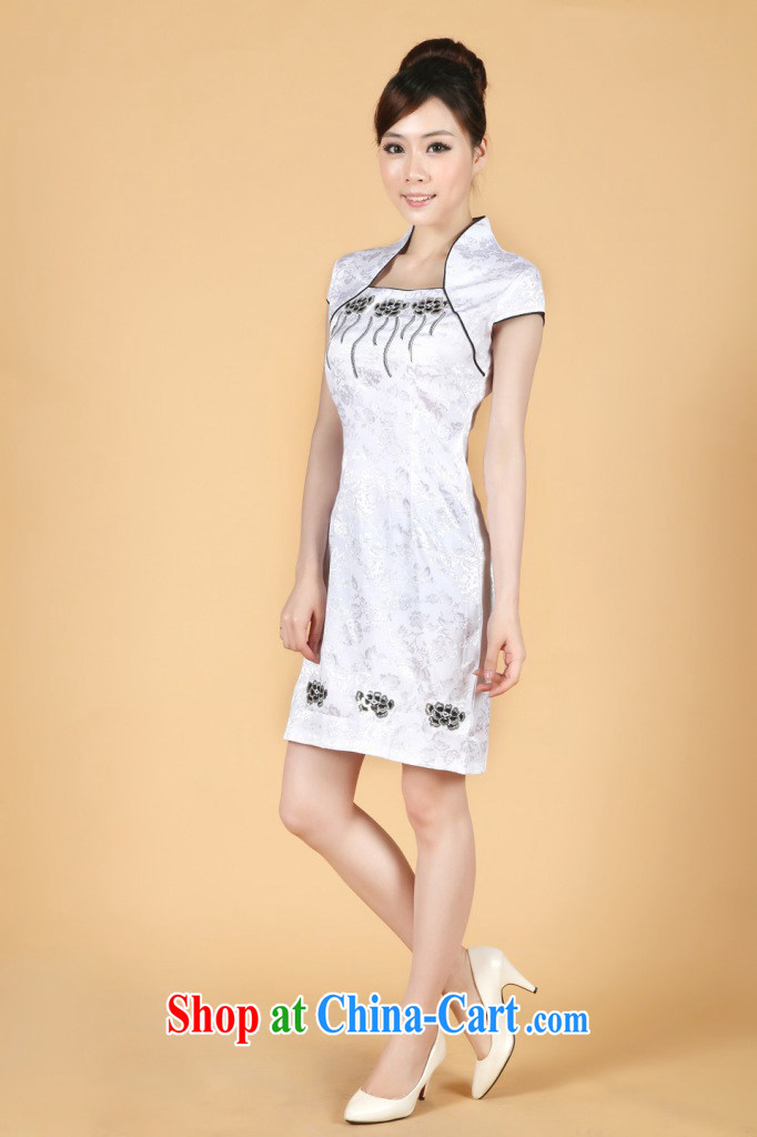 Floor is still building female new paragraph in summer long-waist short sleeves and collar hand-painted improved cheongsam Chinese performances, serving white M pictures, price, brand platters! Elections are good character, the national distribution, so why buy now enjoy more preferential! Health