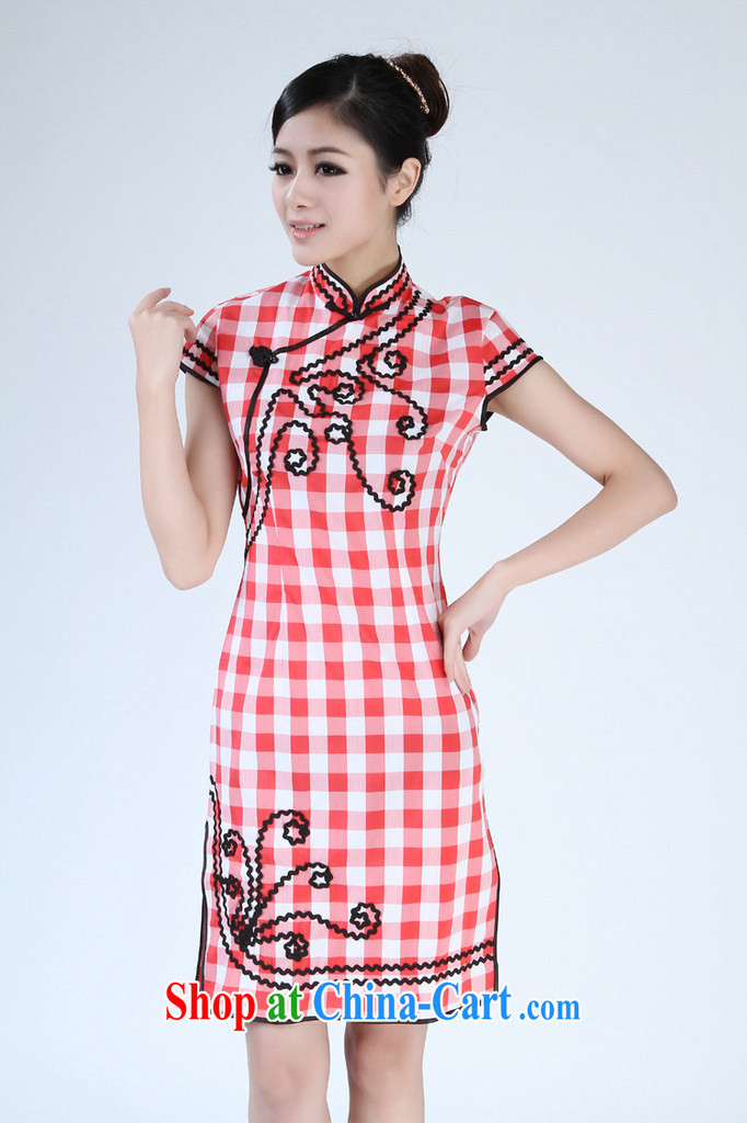 Nigeria, the 2014 new summer, for grid China wind improved short-sleeved qipao Tang - 3 white M pictures, price, brand platters! Elections are good character, the national distribution, so why buy now enjoy more preferential! Health