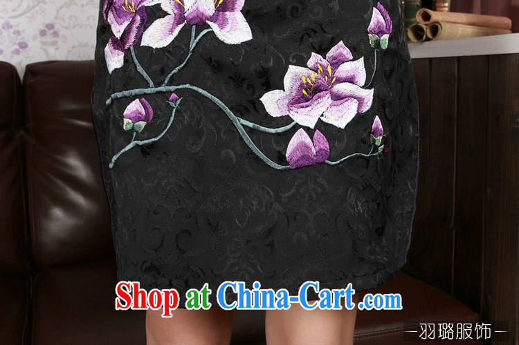 Jessup, new retro Ethnic Wind embroidery, for manual for short-sleeved cultivating cheongsam dress Chinese cheongsam TD 0179 #black XXL pictures, price, brand platters! Elections are good character, the national distribution, so why buy now enjoy more preferential! Health