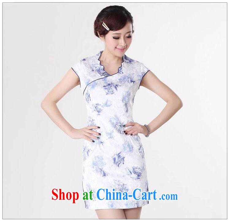 Summer 2015 new Stylish retro high-end jacquard cotton stamp V for improved short rust-'s graphics waist cheongsam dress D 0206 Map Color 175/2 XL pictures, price, brand platters! Elections are good character, the national distribution, so why buy now enjoy more preferential! Health