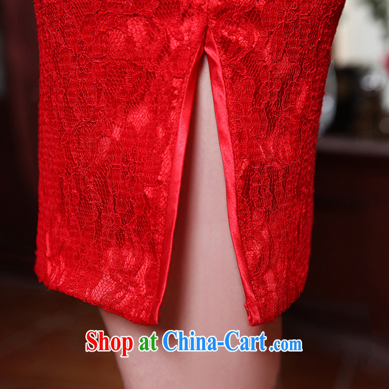 There is embroidery bridal Chinese improved in short, short, short-sleeved beauty floral bridal wedding bridal dresses red XXL Suzhou shipment and it is absolutely not a bride, shopping on the Internet