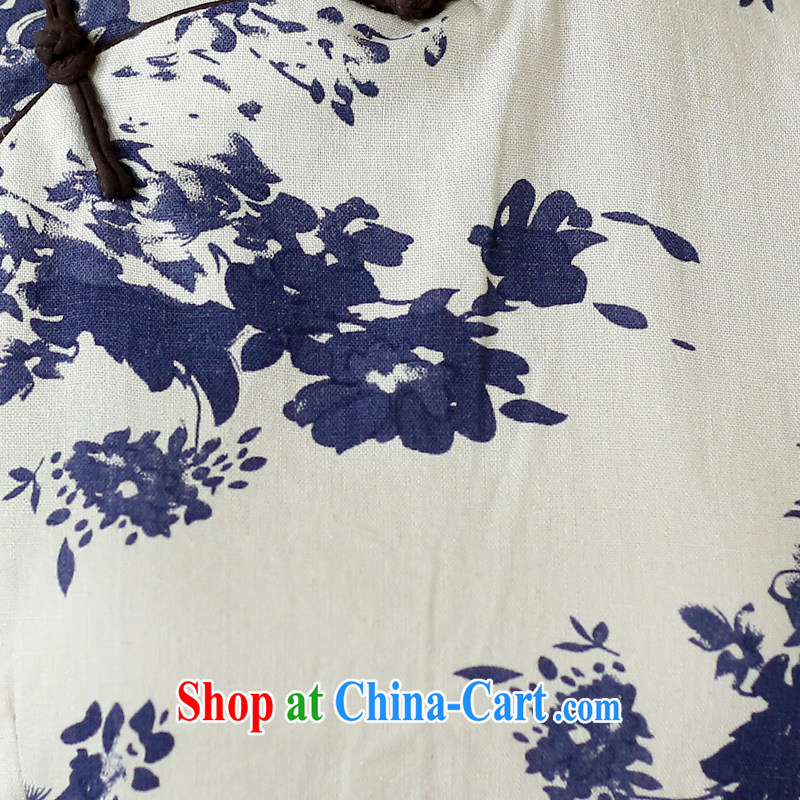 Butterfly Lovers 2015 spring new women with improved cotton the cheongsam dress blue and white porcelain daily outfit 45,005 celadon dream XL, Butterfly Lovers, shopping on the Internet