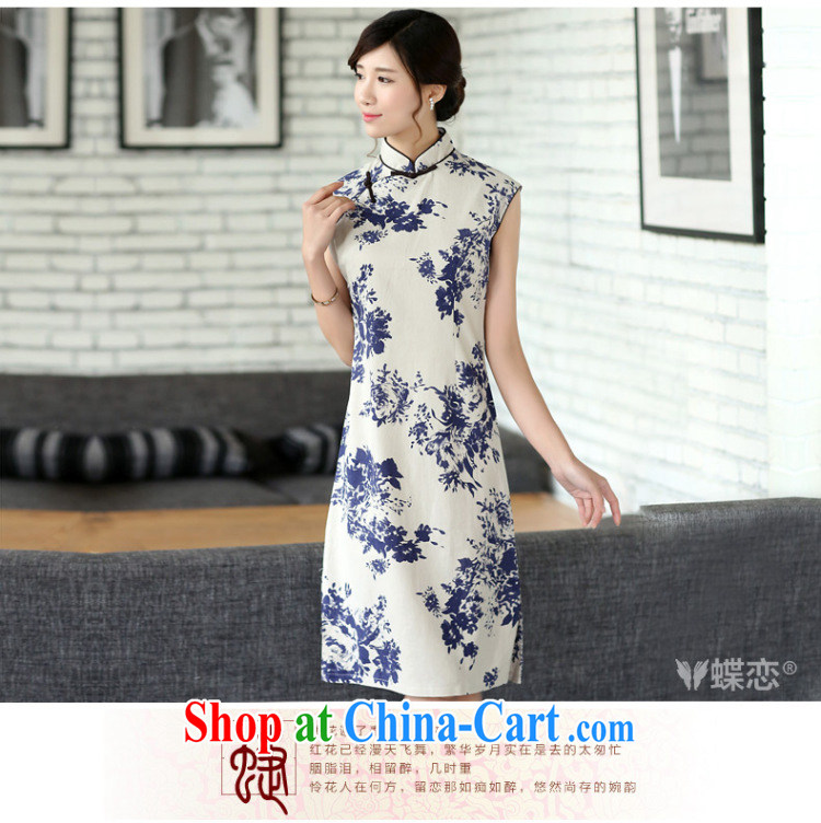 Butterfly Lovers 2015 spring new women with improved cotton the cheongsam dress blue and white porcelain daily outfit 45,005 celadon dream XL pictures, price, brand platters! Elections are good character, the national distribution, so why buy now enjoy more preferential! Health