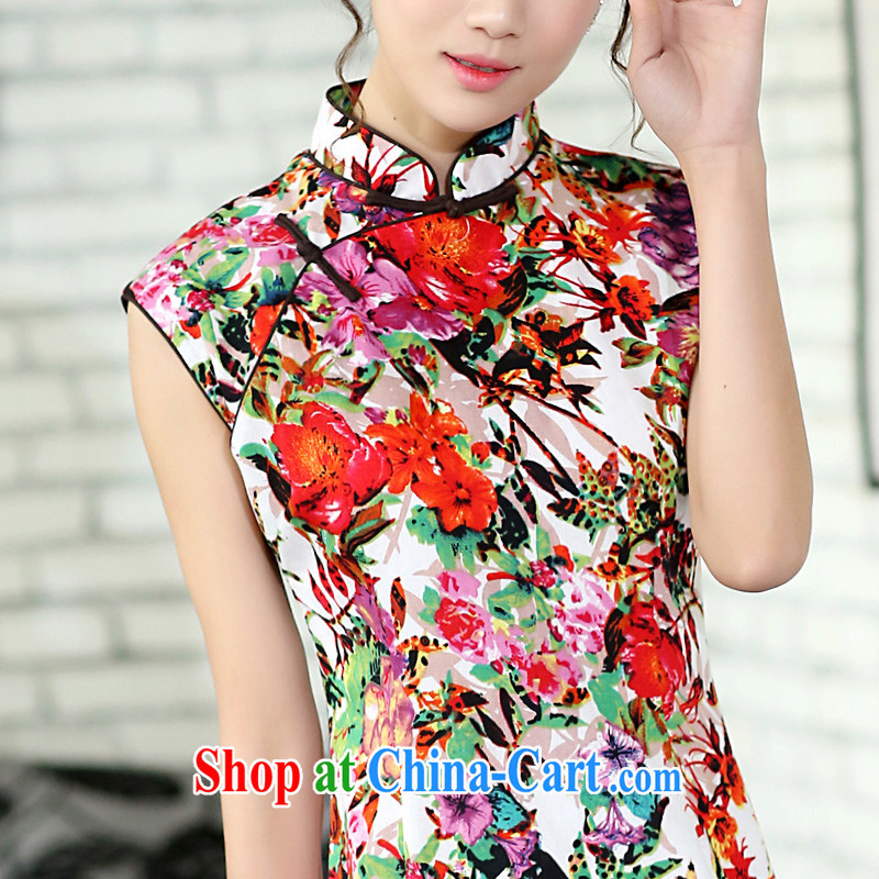 Butterfly Lovers 2015 spring new female hand-tie cheongsam dress improved linen dresses beauty 45,009 jungle take Sin XXL, Butterfly Lovers, shopping on the Internet
