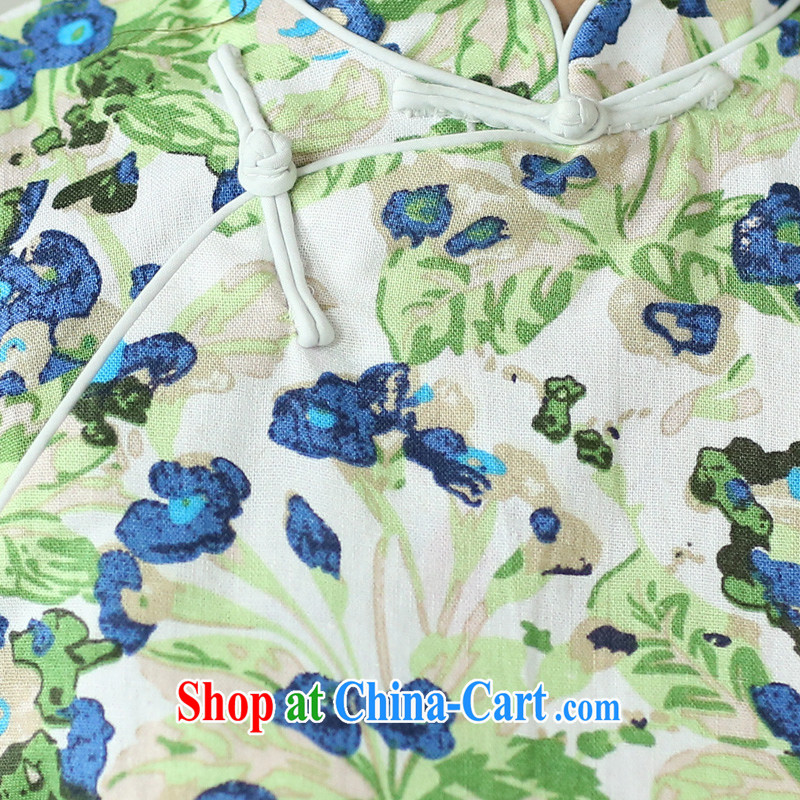 Butterfly Lovers 2015 spring new Ethnic Wind improved cultivation linen dresses for the cheongsam dress 45,017 blue out of the blue XXL, Butterfly Lovers, shopping on the Internet
