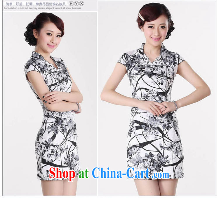 Ko Yo Mephidross beauty summer 2015 new stylish retro improved cheongsam dress new damask V short-sleeved retro stamp cheongsam D 0209 Map Color 175/2 XL pictures, price, brand platters! Elections are good character, the national distribution, so why buy now enjoy more preferential! Health