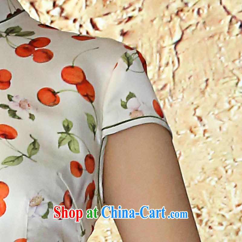 The proverbial hero once and for all -- Zhu Ying cheongsam Silk Dresses sauna silk Solid Color summer blouses short-sleeved improved cheongsam dress white 2XL on 26 may, a proverbial hero once and for all, and shopping on the Internet