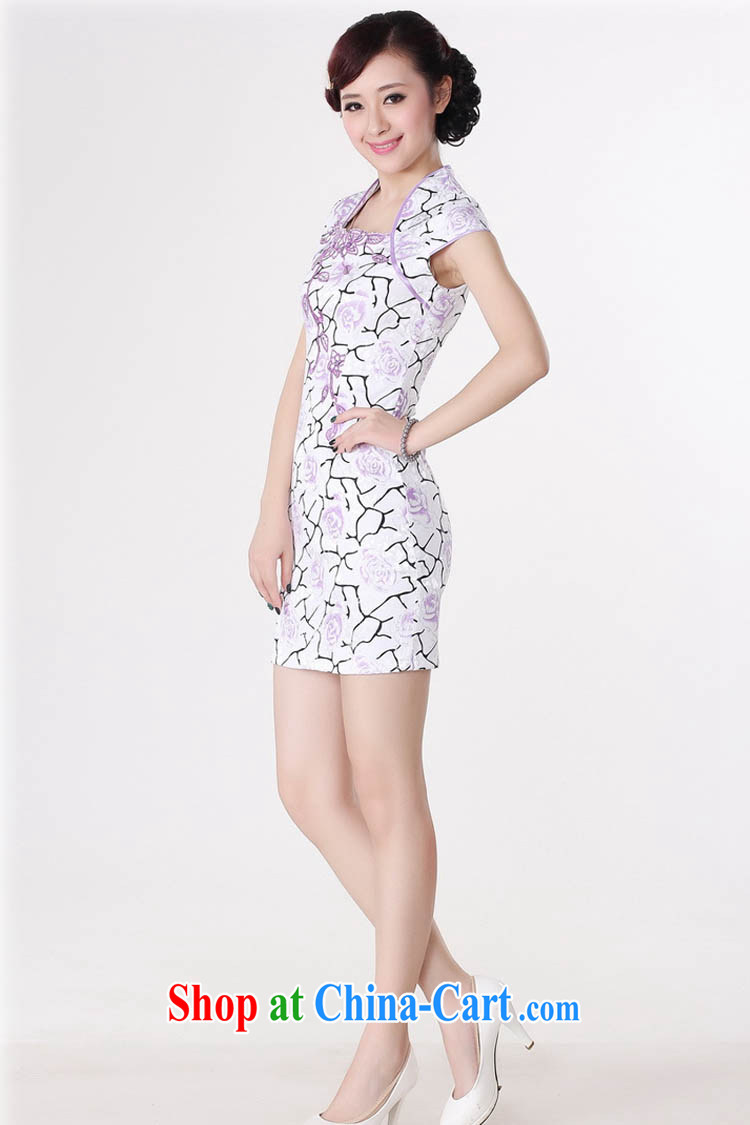Ko Yo Mephidross beauty summer 2015 new stylish retro improved cheongsam dress jacquard cotton fresh short-sleeved retro stamp cheongsam D 0215 light purple 175/2 XL pictures, price, brand platters! Elections are good character, the national distribution, so why buy now enjoy more preferential! Health