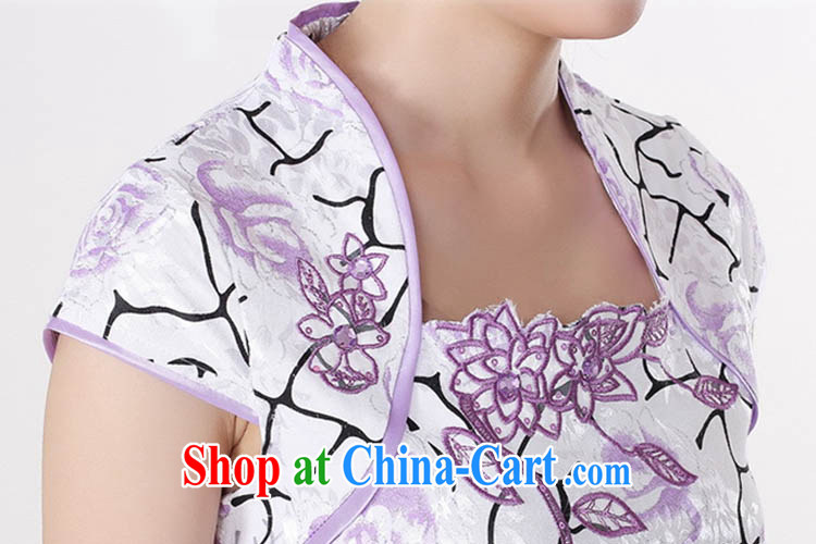 Ko Yo Mephidross beauty summer 2015 new stylish retro improved cheongsam dress jacquard cotton fresh short-sleeved retro stamp cheongsam D 0215 light purple 175/2 XL pictures, price, brand platters! Elections are good character, the national distribution, so why buy now enjoy more preferential! Health
