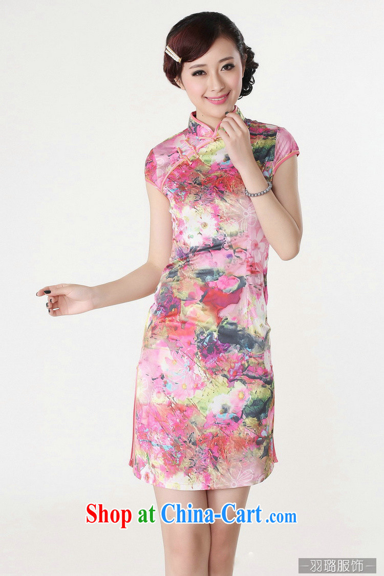Jessup, new retro improved stylish short-sleeve and collar manual tie cheongsam dress cheongsam Chinese Chinese qipao TD 0194 #green L pictures, price, brand platters! Elections are good character, the national distribution, so why buy now enjoy more preferential! Health