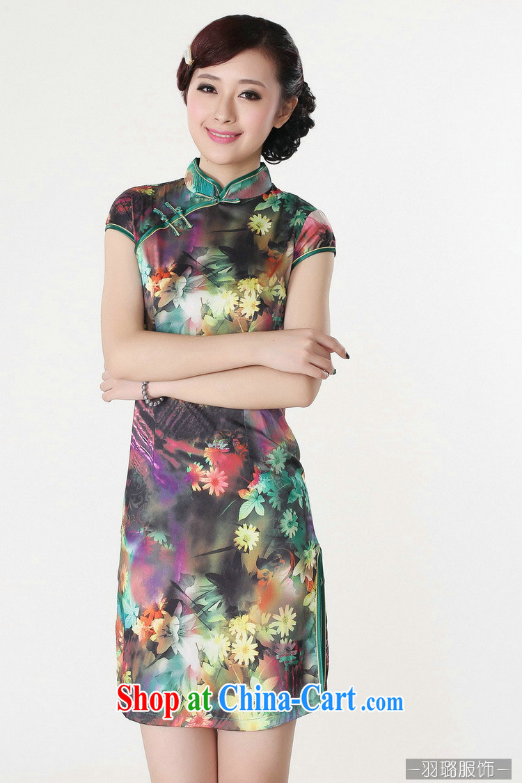 Jessup, new retro improved stylish short-sleeve and collar manual tie cheongsam dress cheongsam Chinese Chinese qipao TD 0194 #green L pictures, price, brand platters! Elections are good character, the national distribution, so why buy now enjoy more preferential! Health