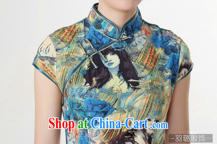 Jessup, new stylish improvements, short-sleeved hand tie cheongsam dress Chinese cheongsam Chinese qipao TD 0196 #blue XL pictures, price, brand platters! Elections are good character, the national distribution, so why buy now enjoy more preferential! Health