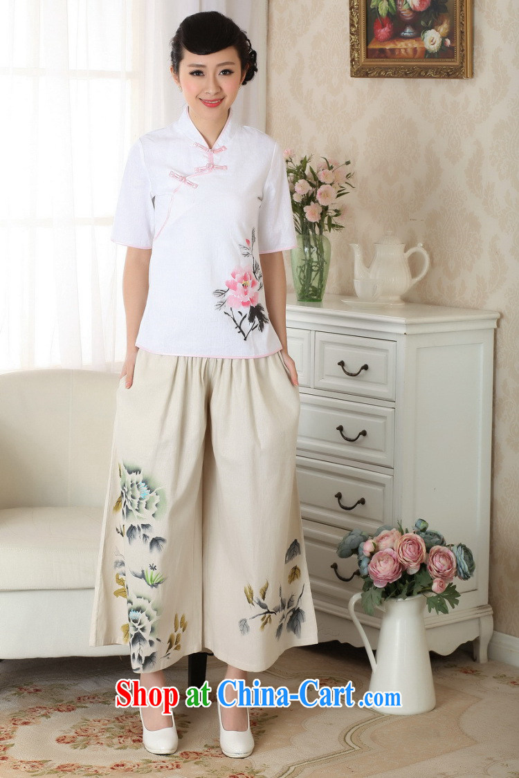 Jessup, new Ethnic Wind stamp short-sleeved hand-tie retro Chinese qipao China wind hand-painted cotton the Chinese shirt TA 0056 #white XXL pictures, price, brand platters! Elections are good character, the national distribution, so why buy now enjoy more preferential! Health