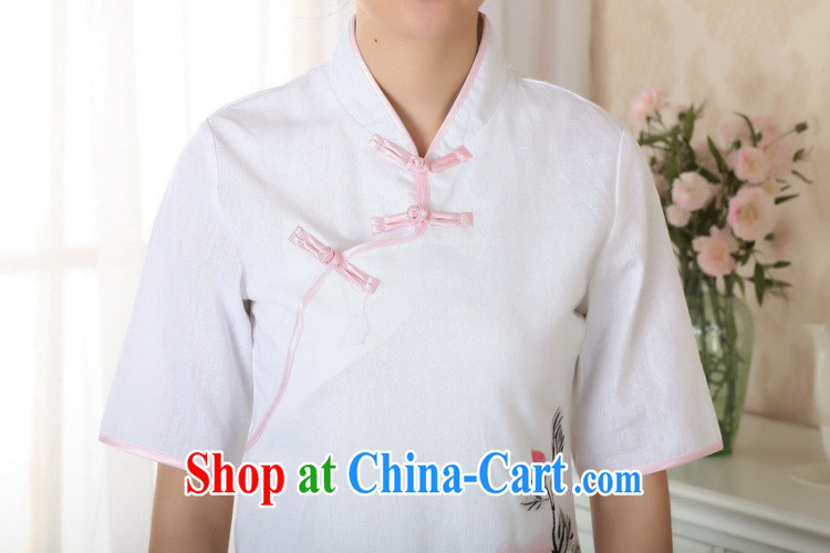 Jessup, new Ethnic Wind stamp short-sleeved hand-tie retro Chinese qipao China wind hand-painted cotton the Chinese shirt TA 0056 #white XXL pictures, price, brand platters! Elections are good character, the national distribution, so why buy now enjoy more preferential! Health