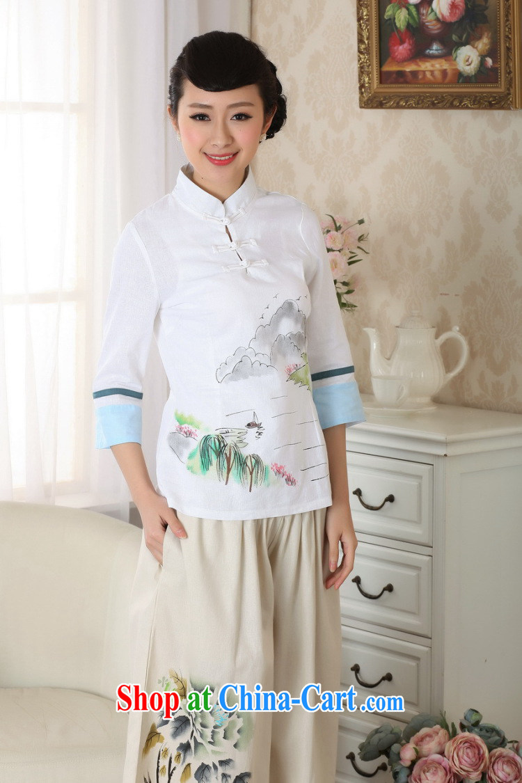Jack Plug, new, improved, for manual for hand-painted dresses T-shirt cotton the Chinese Ethnic Wind female Chinese T-shirt shirt TA 0060 #white XXL pictures, price, brand platters! Elections are good character, the national distribution, so why buy now enjoy more preferential! Health