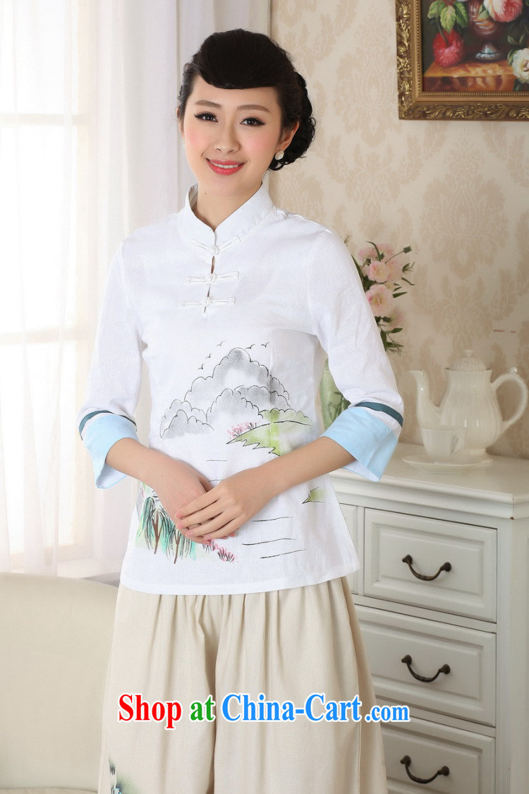Jack Plug, new, improved, for manual for hand-painted dresses T-shirt cotton the Chinese Ethnic Wind female Chinese T-shirt shirt TA 0060 #white XXL pictures, price, brand platters! Elections are good character, the national distribution, so why buy now enjoy more preferential! Health