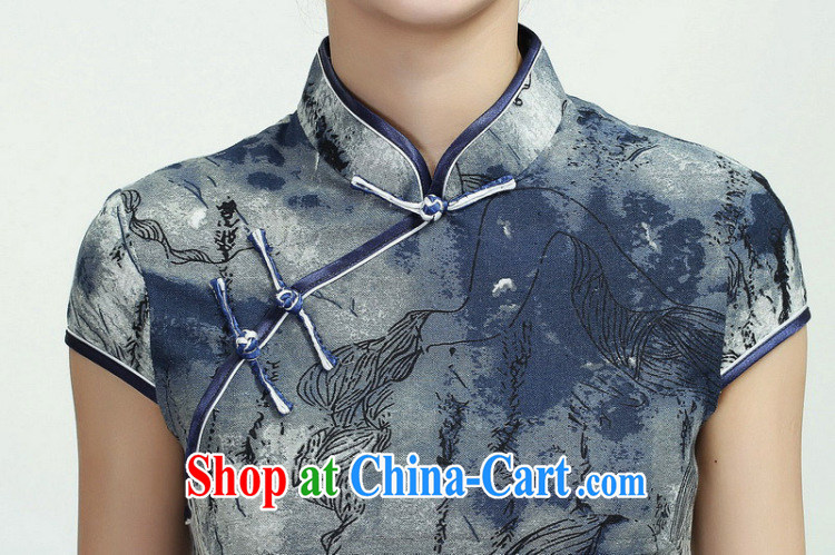 Shanghai, optimize purchase dresses summer improved retro dresses, for a tight cotton the stamp Chinese improved cheongsam dress short - 1 water the sunken Yin 2 XL pictures, price, brand platters! Elections are good character, the national distribution, so why buy now enjoy more preferential! Health