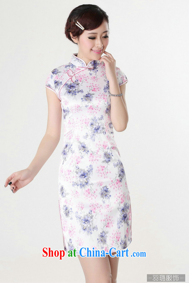 Jessup, new, fresh and elegant, short-sleeved stamp manual tie cheongsam dress cheongsam Chinese antique dresses TD #0201 white gray flowers XXL pictures, price, brand platters! Elections are good character, the national distribution, so why buy now enjoy more preferential! Health