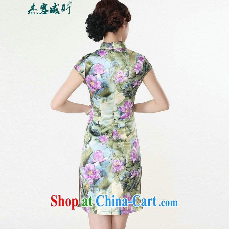 Jessup, new Stylish retro nation, short-sleeved hand stamp duty charge cheongsam Chinese dresses Chinese qipao TD 0200 #purple XXL, Jessup, and shopping on the Internet
